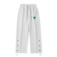 Duks entyinea za muškarce elastična struka lagana jogging rastezanja hlača s džepovima bijela xxl