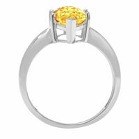 2.5ct Marquise Cut Yellow Prirodni citrinski 18k bijelo zlato Graviranje Izjava Godišnjica Angažovanja vjenčanja Slijetanja prstena 9.25