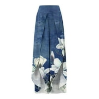Lenago Žene Ležerne prilike sa širokim nogama Ugodne hlače proljeće i ljeti tiskani elastični struk