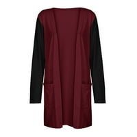 Zimska jakna za žene - Slim Comfy vrhovi patchwork kardigan dugih rukava kornjače, jakna za vino