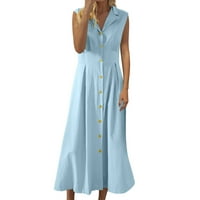 Ležerna haljina za žene Ljeto Linijsku haljinu Ležerne prilike bez rukava Srednja duljina haljina Labavi