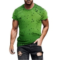 Muškarci Essentials Sterch bluza Ljetna modna vježba kratki rukav Na vrhu kapi za vodu Košulje Trendy Beach posada izrez Plus veličina Tees Green XXL