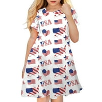 Rovga Toddler Djevojka haljina odjeća za djecu za bebe proljeće ljeto Print kratki rukav Aktivni modni