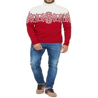 Eyicmarn Porodica podudaranje božićne džemper snježne pahulje Ispis kontrastna boja kornjača dugih rukava pleteni puloveri