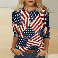 TKLpehg casual top for woman trendi ljeto opušteno fit crewneck majice na srednjim rukavima američka