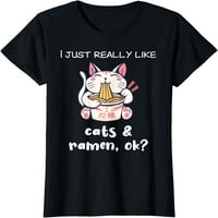 Ramen Majica Funny Cat Lover Mačke i majice za majice Ramen Noodles