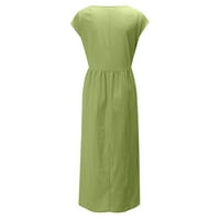 Zanvin Maxi haljina za žene, diplomski posteljina haljina, ženska modna kruta rukama bez rukava retro a-line duga haljina, zelena, s, na klirensu