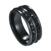 WEFUESD nakit za žene za žene dva reda punog dijamantskih prstenova muška i ženski univerzalni prstenovi