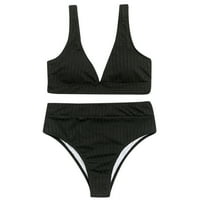 Plus size za kupanje za žene Struga kupaćih kostimih kostim guranje struka Dvije žene Bikini set Halter