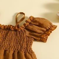Dječja djevojka haljina, kratki rukav sa špagetama s kratkim rukavima natkrivena ljetna haljina
