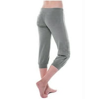 CLlios ženske joge capris hlače bootcut nogu trčanja visoke struk hlače Stretch pantalone za podizanje ruku Ispis casual aktivnog trošenja