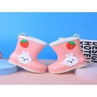 Lacyhop unise dječje kišne kišne čizme Lagane vrtne cipele na otvorenom Comfort Mid Calf Boot povlačenje na vodootpornoj ružičastoj 8C
