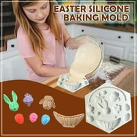 Vikudaty zec pečenje Uskrsni silikonski kolač za cvijeće košara košara jaja kuhinja kalupa