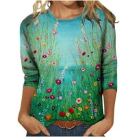 Ženski rukav dressy casual cvjetne tiskane ljetne modne majice Trendi bluze labavi fitit mekoj tunike