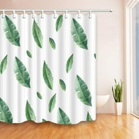 Vodeni kolor tropski listovi poliesterska tkanina za zavjese za kupatilo, zavjesa za tuširanje