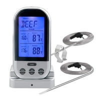 Digitalni mesni termometar sa vodootpornim dvostrukom sondom bežični daljinski termometar za roštilj,