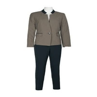 LE Suit One gumb Houndstooth jakna sa gumbom s kukom za zatvaranje zatvarača džepova Crepe Hlače odijelo -Cabaret combo 14