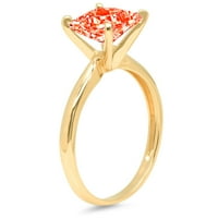 1ct princeza rezan crveni simulirani dijamant 18k žuti zlatni godišnjički angažovani prsten veličine 6,75