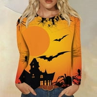 Plus size ženske majice bundeve Halloween dugih rukava majica Blažena majica Christain Faith Tees casual