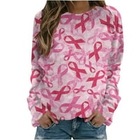Žene padajuće ružičasto bluza za blužu Crewneck košulje s dugim rukavima Moderni trendsetting tunika