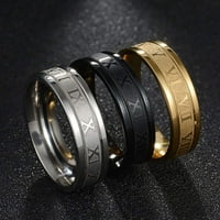 Fcphme Angažman ljubavni prsten vjenčani prsten kreativni tiium čelični prsten rimske znamenke partija panker nakit pokloni Žene djevojke prsten za prstene nakit, silvery 9