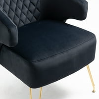 Luccalily Velvet Accent Stolica sa čvrstim drvenim okvirom, modernom stolicom za slobodno vrijeme s