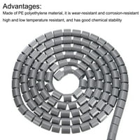 UXCELL Spiralni namotaj za navijanje 2M 6,6ft Kabel organizator sa stezačem za cijevi PE fleksibilni