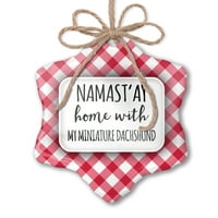 Božićni ukrast Namast'ay Kuća sa mojim minijaturnim jaklom jednostavnim izrekama Crveni plaid neonblond
