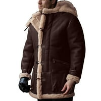 Zimske jakne za muške za muškarce Udobni topli dugi rukav prozračni kaputi Vintage Journey Holiday Jackets kafa, 5xl