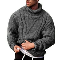 Muška duks za čišćenje Muška modna zima Visoki vrat Topla na otvorenom Dugim rukavima Pleteni džemper