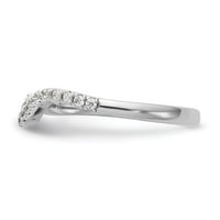 14k bijeli zlatni prsten za prsten za vjenčanje Diamond okrugle konturene veličine 7
