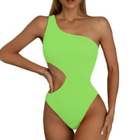 Ženske ljetne kupaćim kostima naboreno tkaninu moda jedno rame bikini