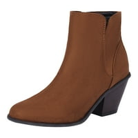 SNGXGN Cowgirl Boot Boot kaubojski čizma za žene visoke pete čizme za gležnjeve za žene, kaki, veličine