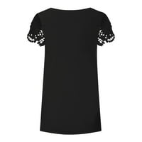 Žene Ljetne bluze Ženska V-izrez Kratki rukav Pulover Tunic Tops Modne povremene majice Tee Black M