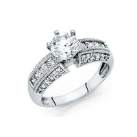 Jewels 14k bijeli zlatni kubični cirkonijski cz zaručni prsten veličine 10