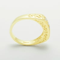 Britanci izrađeni 14k žuto zlato kubični cirkonijski ženski Winmens Obećani prsten - Opcije veličine