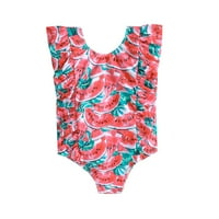 5T Djevojke Dvije djece Toddler Baby Girls Proljeće Ljeto cvjetni voćni pamučni rukavi za odmor za odmor na plaži kupaći kostimi djevojke kupaći kostimi