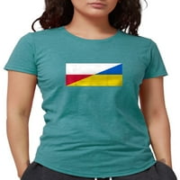 Cafepress - Poljska podrška za majicu Ukrajine ukrajinske zastave - Womens Tri-Blend majica