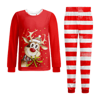 Kuća za odmor Božić Pidžamas Božićni print Baby-Kids-Odrasli-PET veličina Top and Hlače BodySuits Unise