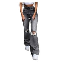 Jeans visokog struka za žene raštrkane sirove rub zvona dna Jean Stretch Skinny Bootcut traperice za žene smanjuje i promocije