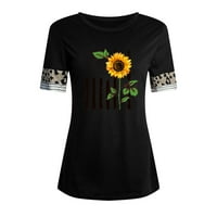 Ljetne košulje za žene Dan nezavisnosti Ispis vrhova tiska kratkih rukava Ležerne prilike Comfy majica