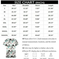 Ženski vrhovi bluza Žene kratki rukav casual grafički otisci Košulje Crew Crt Ljeto Khaki 2xl
