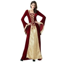 Jsaierl renesansni kostim za žene Vintage srednjovjekovna elegantna Goth Plus Veličina haljina Cosplay