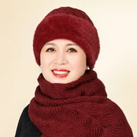 -Groee ženski FAU zečji krzneni šešir, zimski šešir, ženski zimski šešir, srednji i stari topljivi šal za uši, šal nije uključen