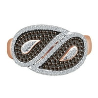 0. CTTW okrugli rez bijeli i šampanjnski prirodni dijamantski list oblikovajući angažman prsten čvrstog