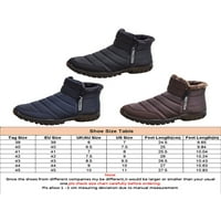 Tenmi Muški gležanj Bootie Comfort čizme za snijeg Zip up zimske čizme plišane obloge tople plijene