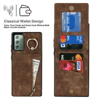 Nalacover za Samsung Note 20, novčanik RFID nosač kreditne kartice i džep sa zatvaračem, zaštita od ispuštanja Flip poklopac prsten za prstenk Kickstand dvostruka magnetska kopča za Samsung Galaxy Note 20, Brown