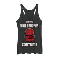Ženski ratovi zvezda: uspon Skywalker Halloween Sith Trooper kostimorback trkački rezervoar TOP CRNO HEATHE