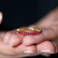 1. CT Crveni rubini vječni prsten, princezo, rubin prsten za žene, rubin godišnjica zlatni prsten -