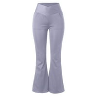 Oalirro ženske joge hlače s džepovima Stretch fitness sive udobne joge hlače za žene L